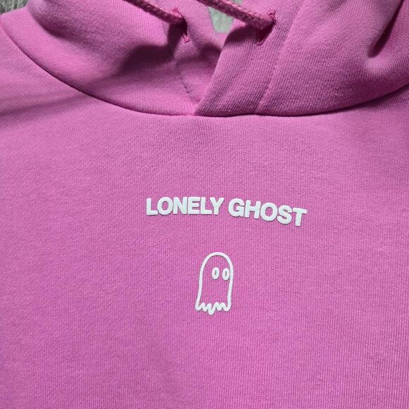 Lonely Ghost Pink Graphic Text Me When You Get Home Hoodie - Picture 3 of 7